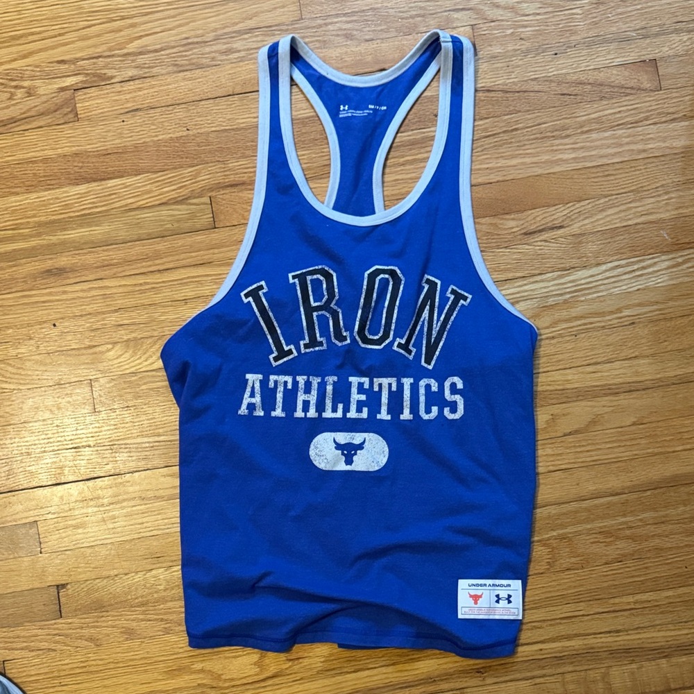 Under Armour Blue and White Men's Swim Tank